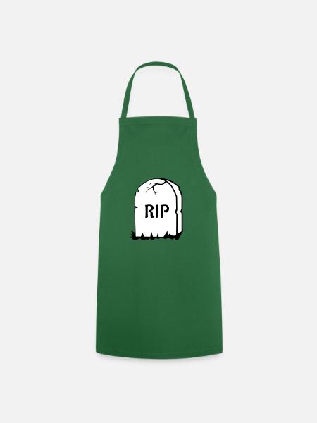 Rest in Peace gravestone - Cooking Apron - green