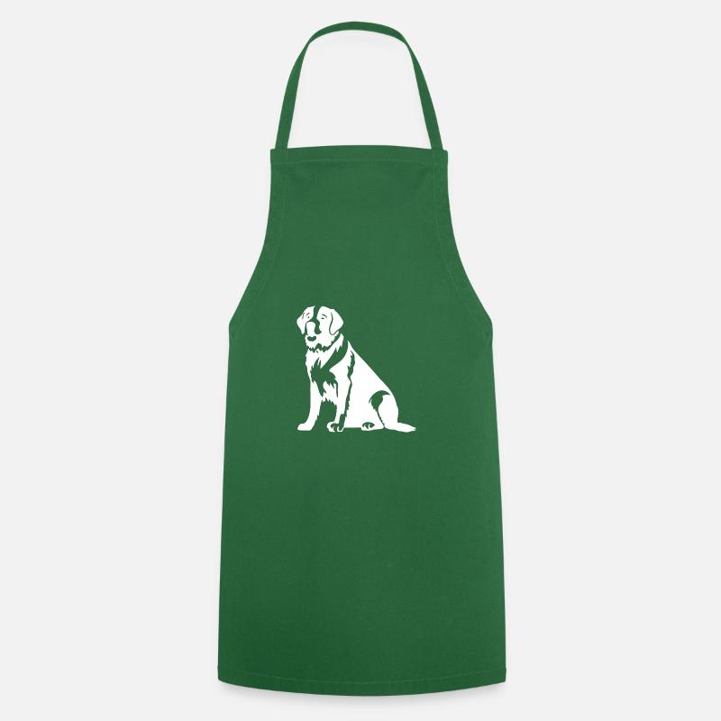 Saint Bernard Dog Silhouette - Cooking Apron - green