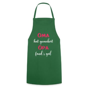 Oma & Opa pink - Kochschürze - Grün - Vorne - AI Model Male 185 dark (185cm)