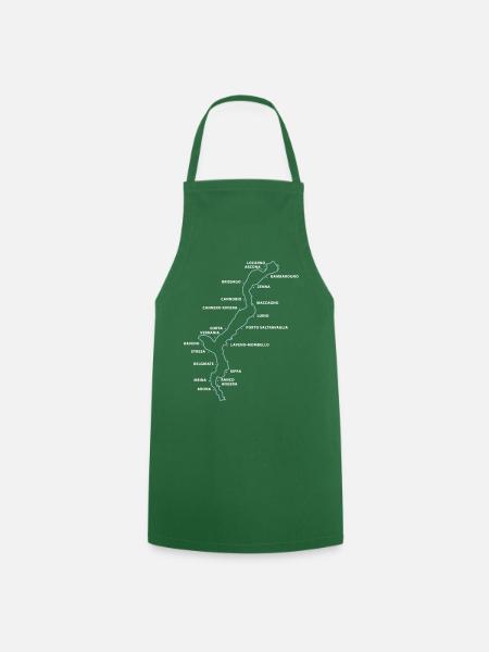 Lake Maggiore with places - Cooking Apron - green