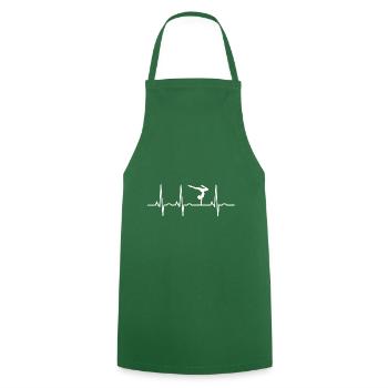 Heartbeat acrobat gymnastics acrobatics gymnastics ECG - Cooking Apron - green - Front - AI Model Male 185 dark (185cm)