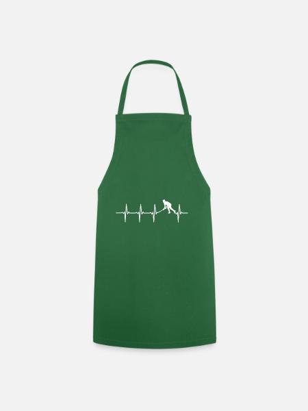 Hockey heartbeat ECG motive for hockey players - Cooking Apron - green