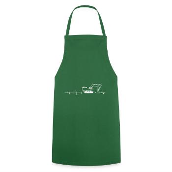 Fan article for all excavator drivers - Cooking Apron - green - Front - AI Model Male 185 dark (185cm)
