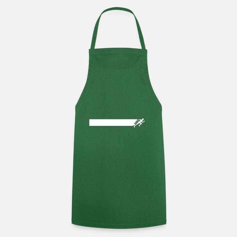 running silhouette line running run - Cooking Apron - green
