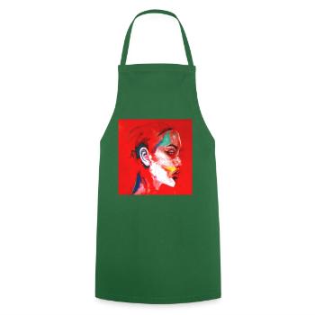 Red Girl / R. CHIBAC - Cooking Apron - green - Front - AI Model Male 185 dark (185cm)