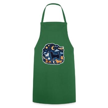 Dogs Under the Stars - Cooking Apron - green - Front - AI Model Male 185 dark (185cm)