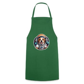 Astronaut Dog in Space - Cooking Apron - green - Front - AI Model Male 185 dark (185cm)
