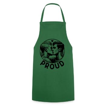 Proud - Tablier de cuisine - vert foncé - Devant - AI Model Male 185 dark (185cm)