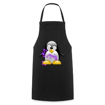 Lustiger Pinguin - Kochschürze - Schwarz - Vorne - AI Model Male 185 dark (185cm)