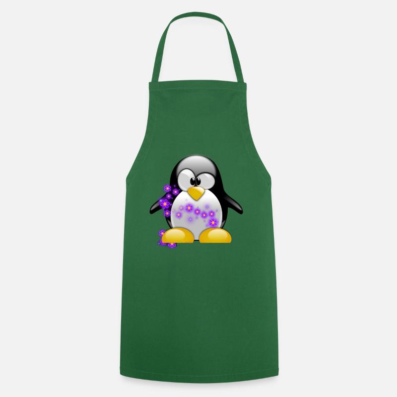 Pingouin drôle - Tablier de cuisine - vert foncé