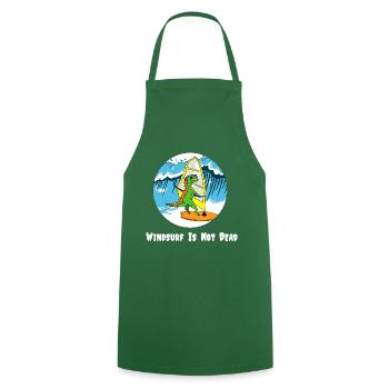 Wave spoke white - Cooking Apron - green - Front - AI Model Male 185 dark (185cm)