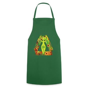 Déesse spirale E 110 - Tablier de cuisine - vert foncé - Devant - AI Model Male 185 dark (185cm)