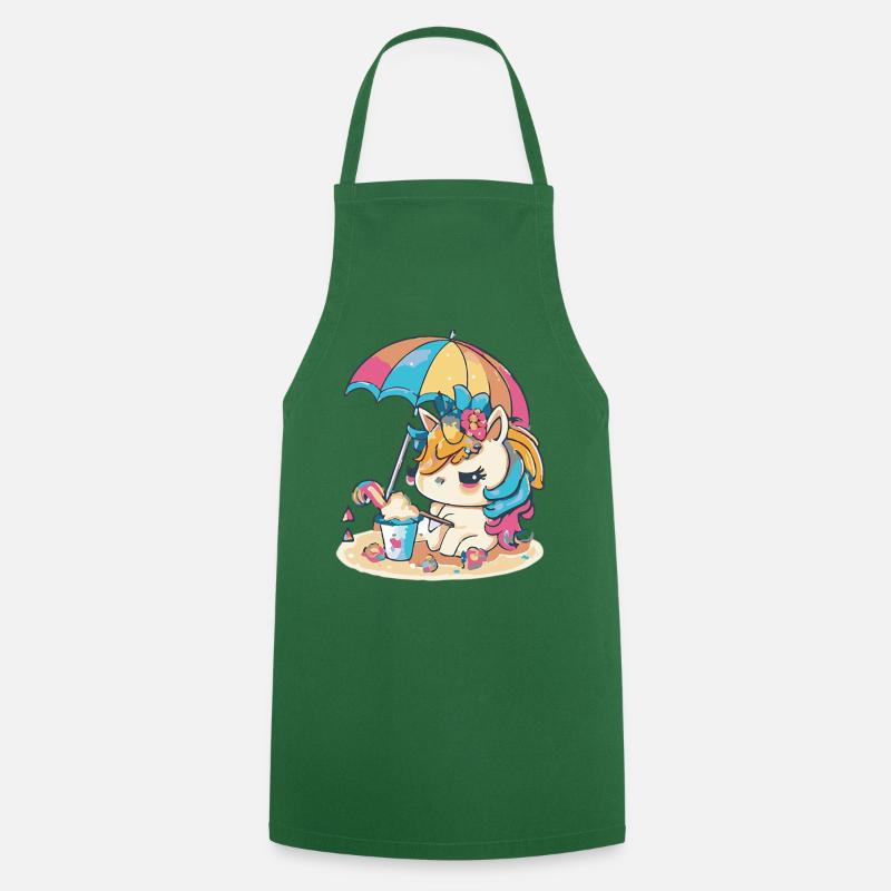 Cute unicorn for kids - Summer Edition - Cooking Apron - green