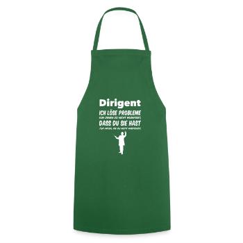 Chef d'orchestre Je résous des problèmes musique cadeau chorale - Tablier de cuisine - vert foncé - Devant - AI Model Male 185 dark (185cm)