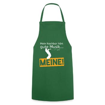 Mein Nachbar hört gute Musik... - Musikliebhaber - Kochschürze - Grün - Vorne - AI Model Male 185 dark (185cm)