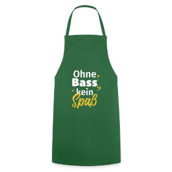 Ohne Bass kein Spass! - Bassist Bassisten Singen - Kochschürze - Grün - Vorne - AI Model Male 185 dark (185cm)