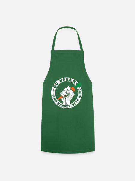 Go Vegan And Nobody Gets Hurt Gift - Cooking Apron - green