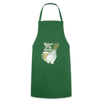 Hallowed Be Thy Grains Alcohol Pun Gift - Cooking Apron - green - Front - AI Model Male 185 dark (185cm)