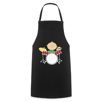 Enfants jouer de la batterie pilons batteur - Tablier de cuisine - noir - Devant - AI Model Male 185 dark (185cm)