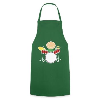 Kids play drums drumsticks drummer - Cooking Apron - green - Front - AI Model Male 185 dark (185cm)