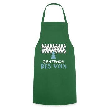 J'entends des voix - pour les chefs de ch'ur! - Cooking Apron - green - Front - AI Model Male 185 dark (185cm)