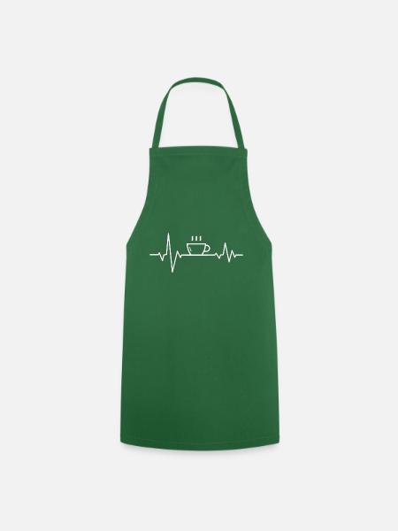 Heartbeat Coffee Cafe Coffee - Cooking Apron - green