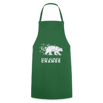 Stop Climate Change Polar Bear - Cooking Apron - green - Front - AI Model Male 185 dark (185cm)