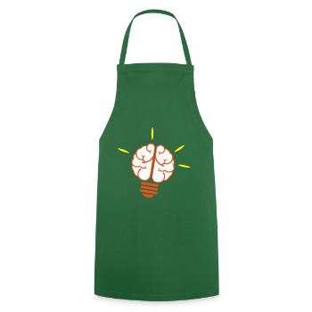 Ampoule, ampoule, lumière, cerveau - Tablier de cuisine - vert foncé - Devant - AI Model Male 185 dark (185cm)