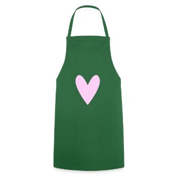 Heart rose - Cooking Apron - green - Front - AI Model Male 185 dark (185cm)