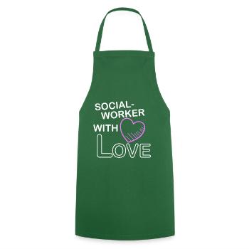 Social Worker Social Work Social Worker - Cooking Apron - green - Front - AI Model Male 185 dark (185cm)