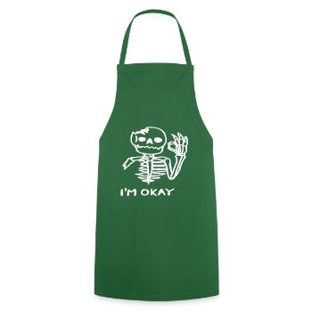I'm Okay - Cooking Apron - green - Front - AI Model Male 185 dark (185cm)