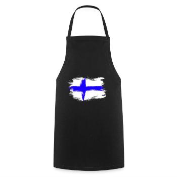 Drapeau Finlande Suomi - Tablier de cuisine - noir - Devant - AI Model Male 185 dark (185cm)