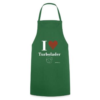 I love Turbolader - Kochschürze - Grün - Vorne - AI Model Male 185 dark (185cm)