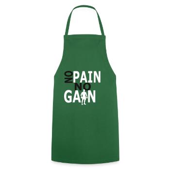 No Pain No Gain - Cooking Apron - green - Front - AI Model Male 185 dark (185cm)