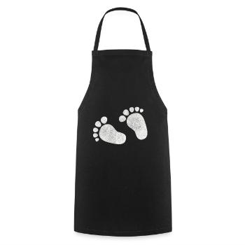 Baby Baby Feet Pregnancy Baby Belly - Cooking Apron - black - Front - AI Model Male 185 dark (185cm)