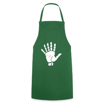 high six hand in white - Cooking Apron - green - Front - AI Model Male 185 dark (185cm)