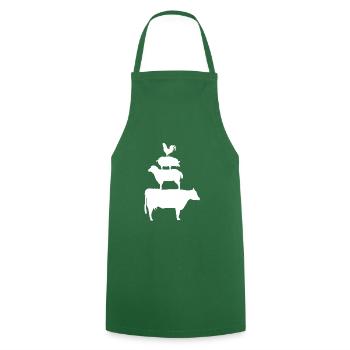 Cadeau de musiciens de la ville de Brême - Tablier de cuisine - vert foncé - Devant - AI Model Male 185 dark (185cm)