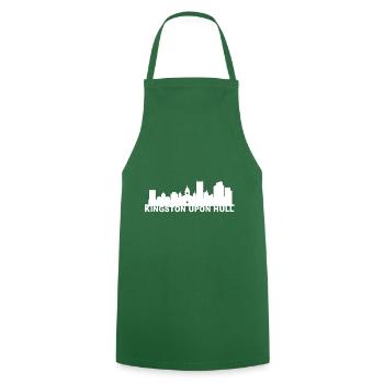 Kingston Upon Hull Skyline Geschenk Idee UK - Kochschürze - Grün - Vorne - AI Model Male 185 dark (185cm)