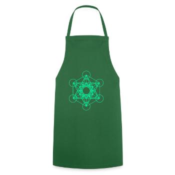 Metatrons Würfel 10 - Kochschürze - Grün - Vorne - AI Model Male 185 dark (185cm)