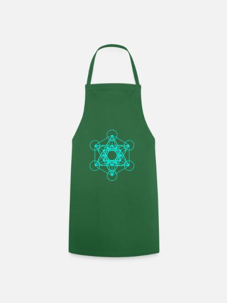 Metatrons Würfel 16 - Kochschürze - Grün