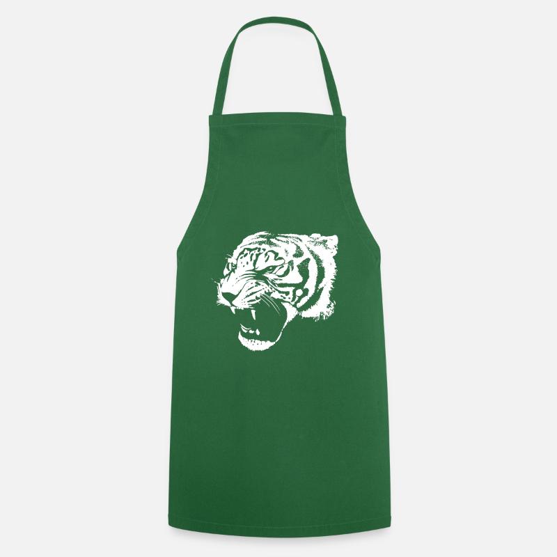 Tigre blanc - Tablier de cuisine - vert foncé