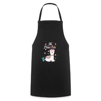 Cute llama design - Cooking Apron - black - Front - AI Model Male 185 dark (185cm)