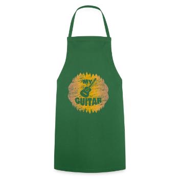 Guitar Music Music Playing Musical Instrument - Cooking Apron - green - Front - AI Model Male 185 dark (185cm)