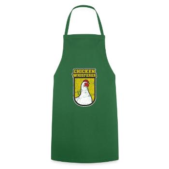 Chickens whispering funny rooster hen - Cooking Apron - green - Front - AI Model Male 185 dark (185cm)