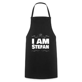 Koenig Stefan Name - Cooking Apron - black - Front - AI Model Male 185 dark (185cm)
