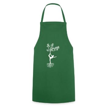 Idée cadeau yoga arbre de vie - Tablier de cuisine - vert foncé - Devant - AI Model Male 185 dark (185cm)