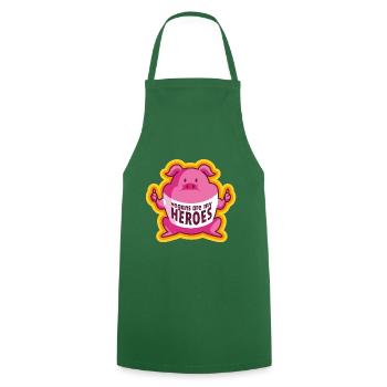 porc vegan - Tablier de cuisine - vert foncé - Devant - AI Model Male 185 dark (185cm)