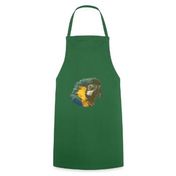 Perroquets colorés - Tablier de cuisine - vert foncé - Devant - AI Model Male 185 dark (185cm)