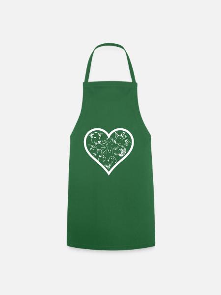Heart for all animals T-Shirt - Cooking Apron - green