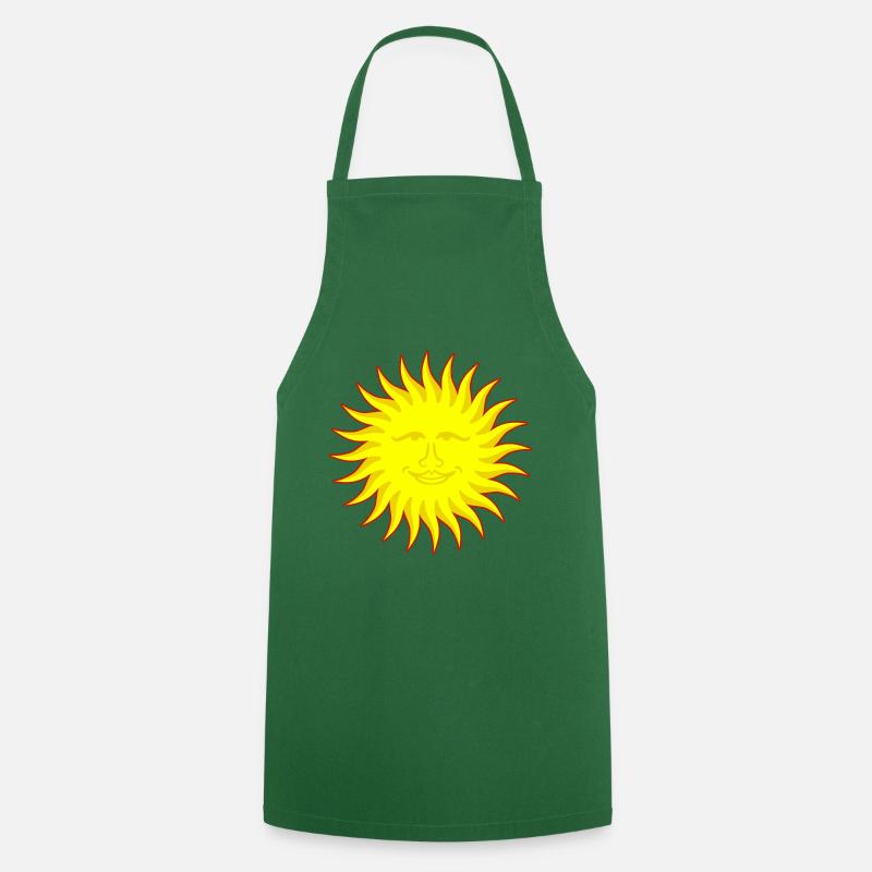 Sun with face - Cooking Apron - green